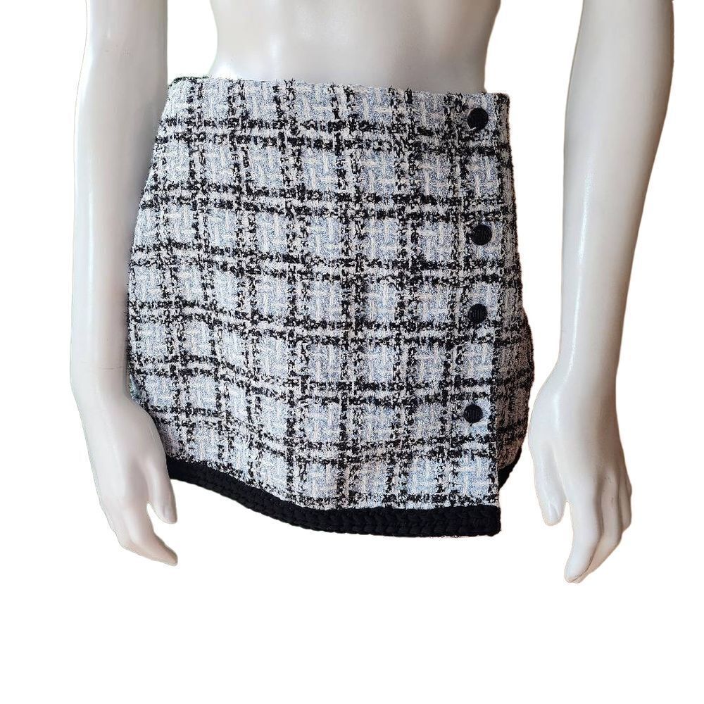 Maje Blue & Black Tweed Skort
